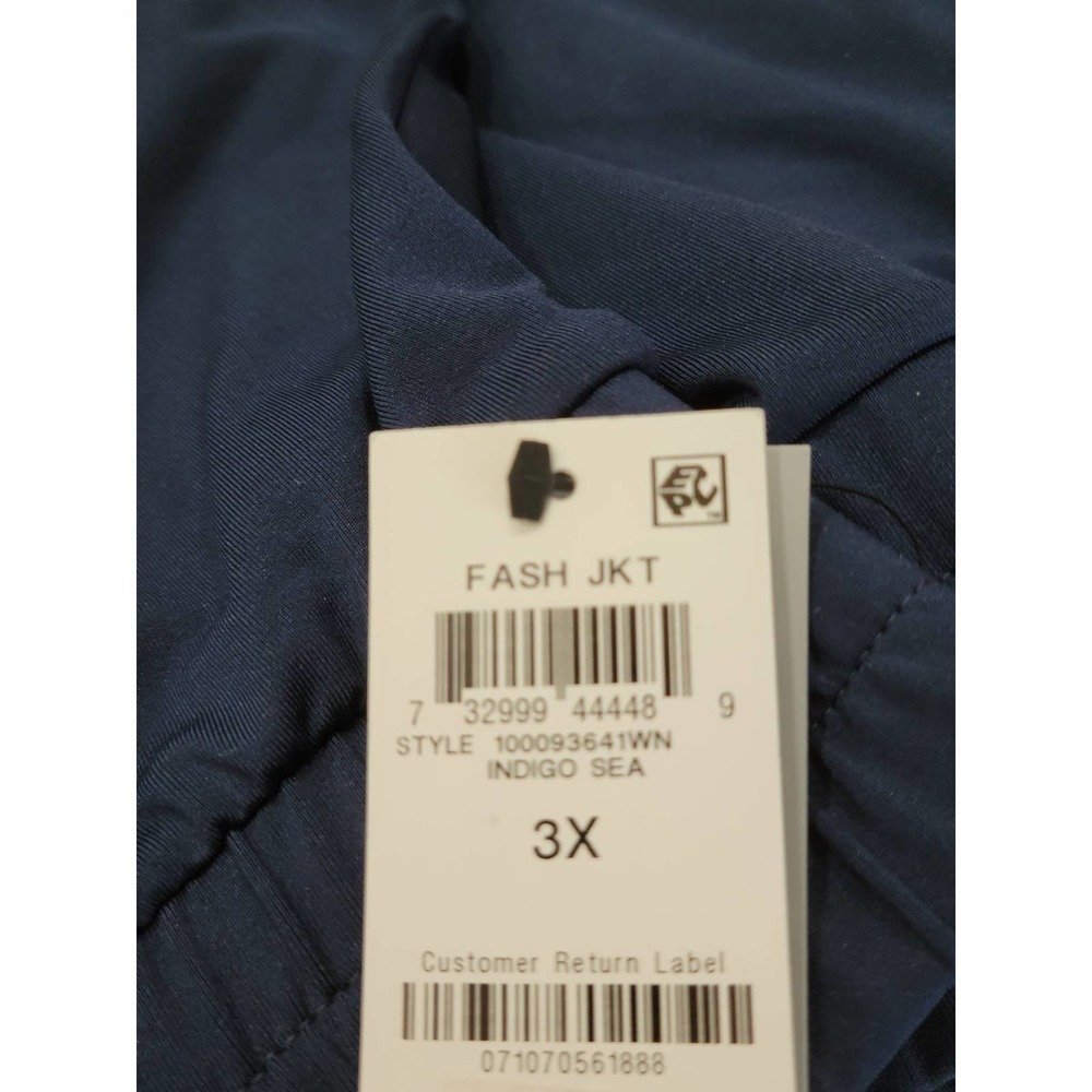 Ideology Womens Plus Size Zip Up Hoodie Mesh Indigo Sea 3X - Picture 9 of 10